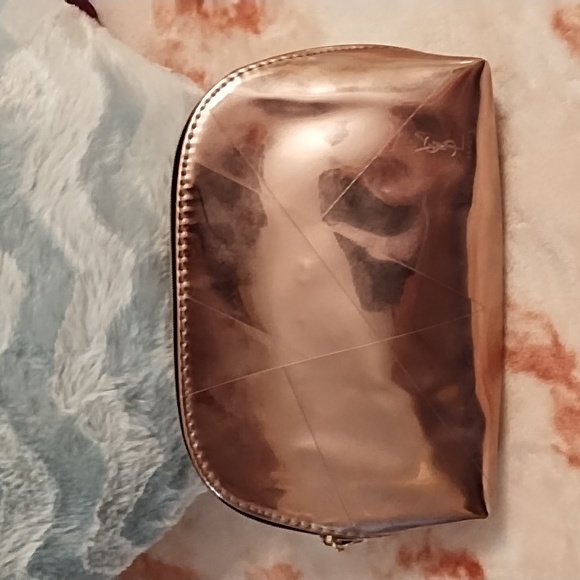 YSL Beaute Pink 🩷 Metallic Cosmetic Bag - Picture 1 of 8